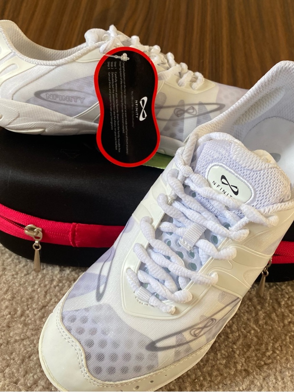 NFINITY Women's “vengeance” Cheer Sneaker-Size 8.5 with black carrying case